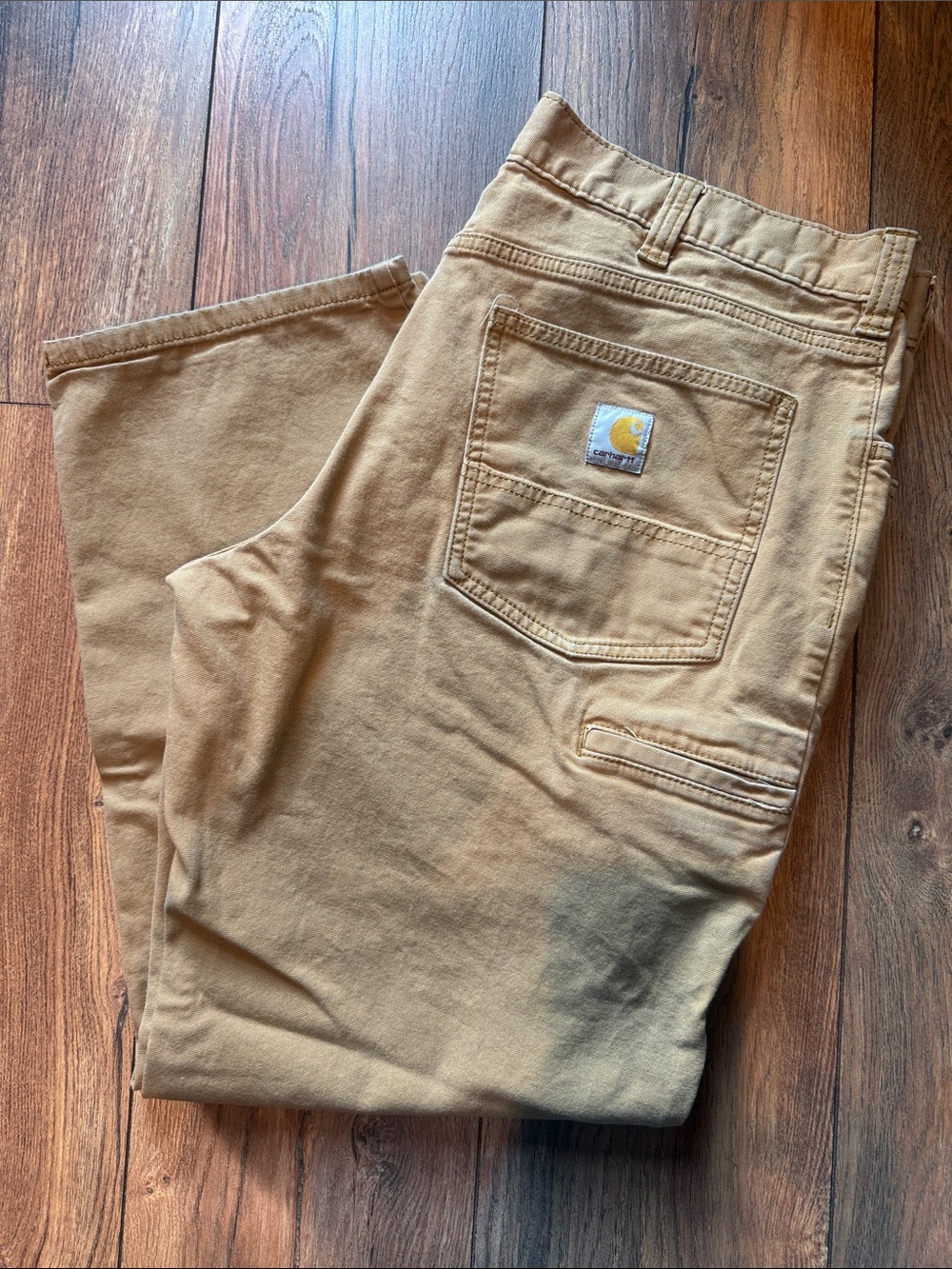 Carhartt Tan Cargo Work Pants with Utility Pocket 38 x 30